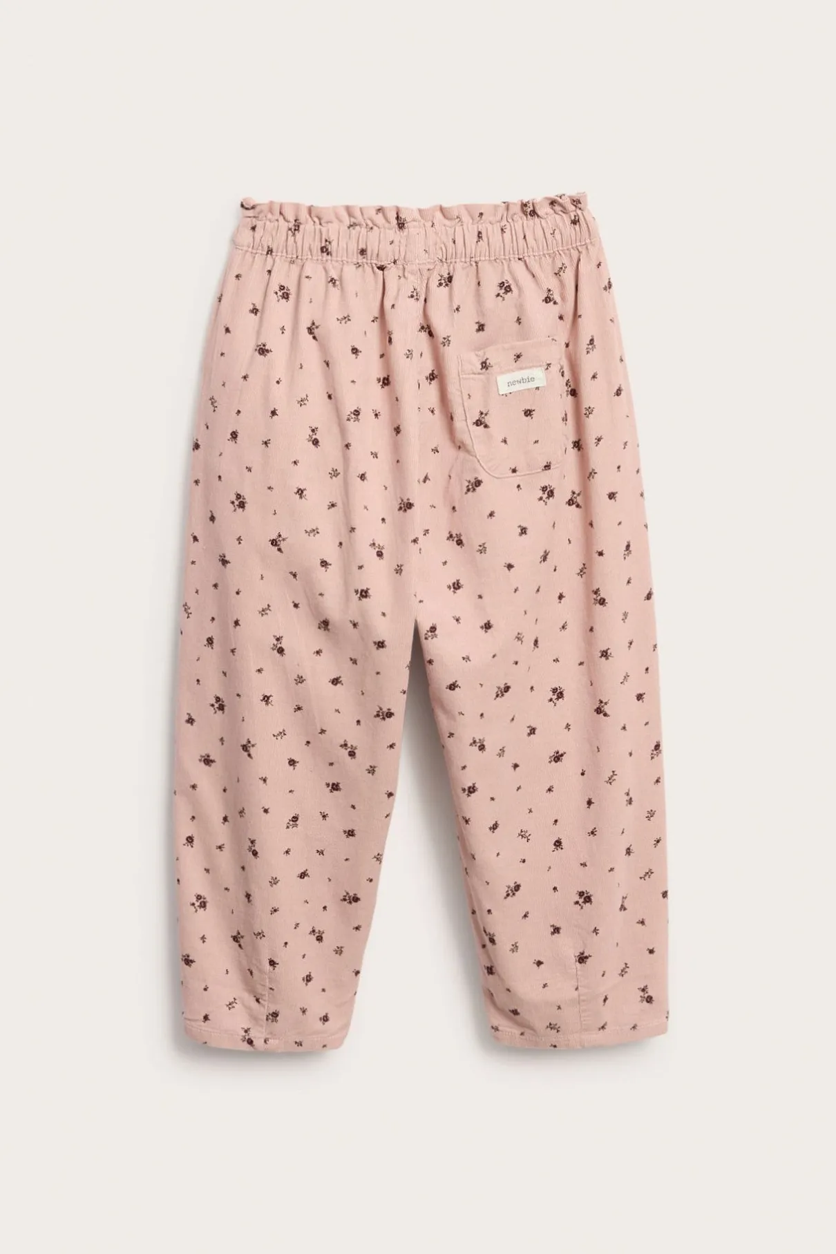 Kids pink floral corduroy trousers