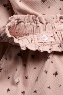 Kids pink floral corduroy trousers