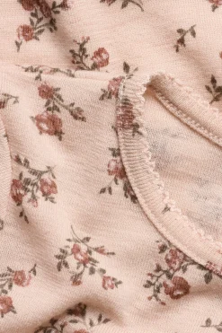 Kids pink floral merino wool top