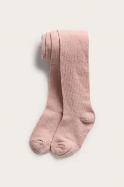 Kids pink ribbed tights