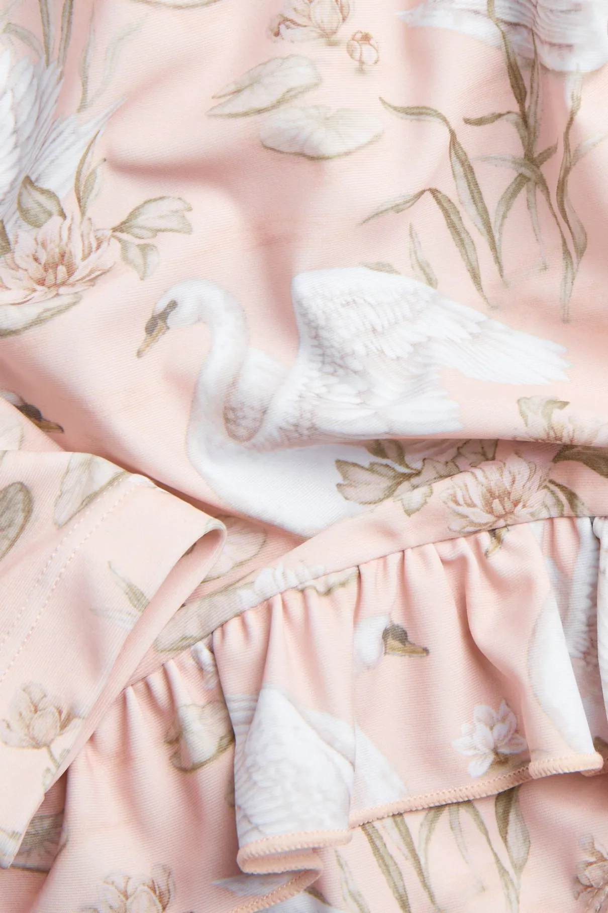 Kids pink swan UV swimsuit