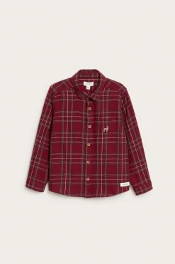 Kids´ red checked Christmas shirt