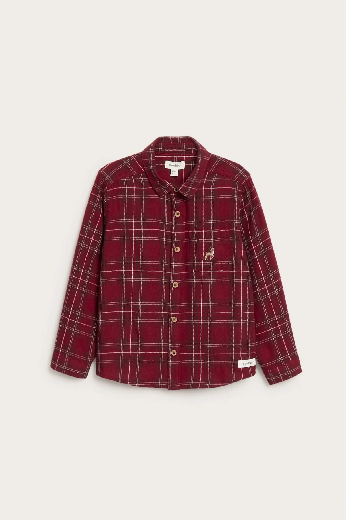 Kids´ red checked Christmas shirt