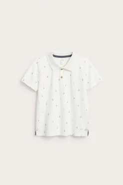 Kids short-sleeved polo shirt with sailboats