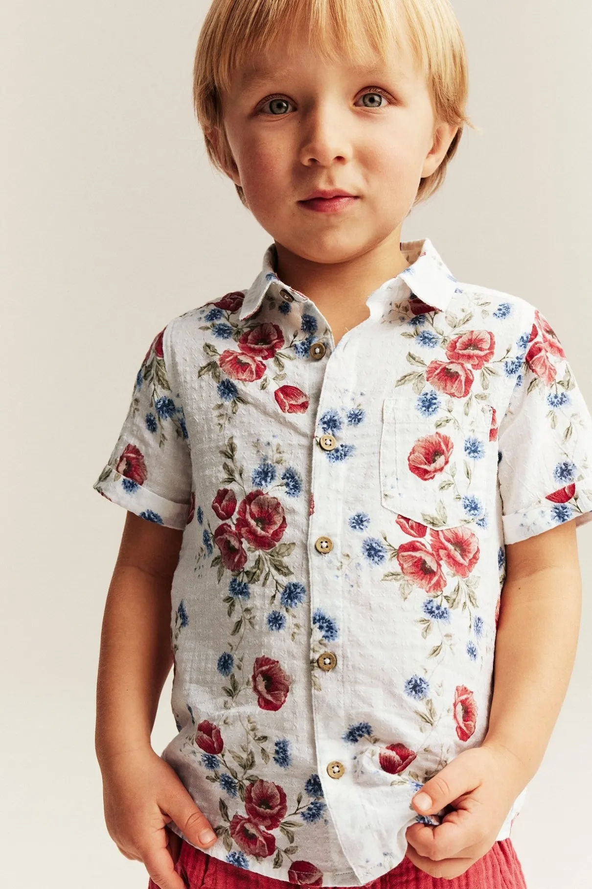 Kids short sleeve floral shirt