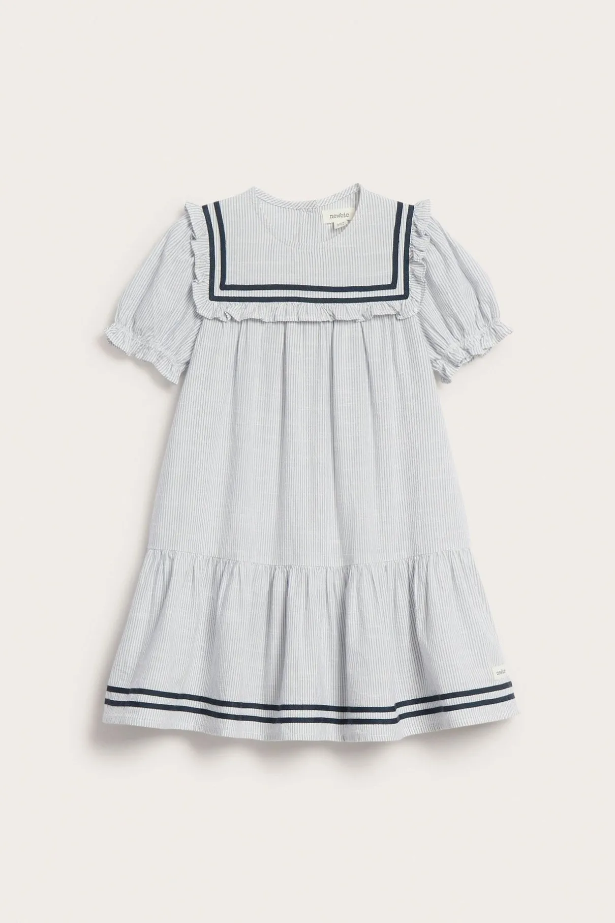 Kids striped dress with puff sleeves