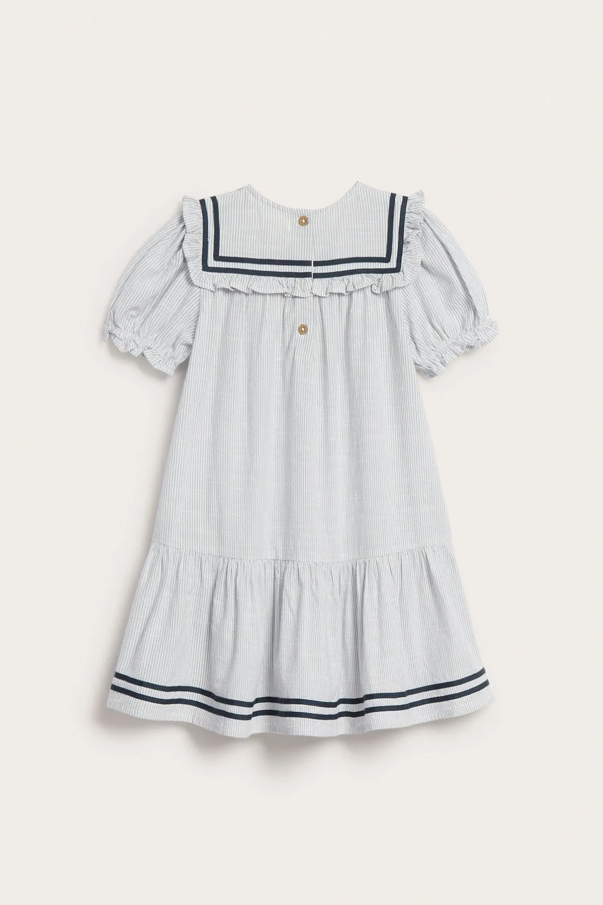 Kids striped dress with puff sleeves