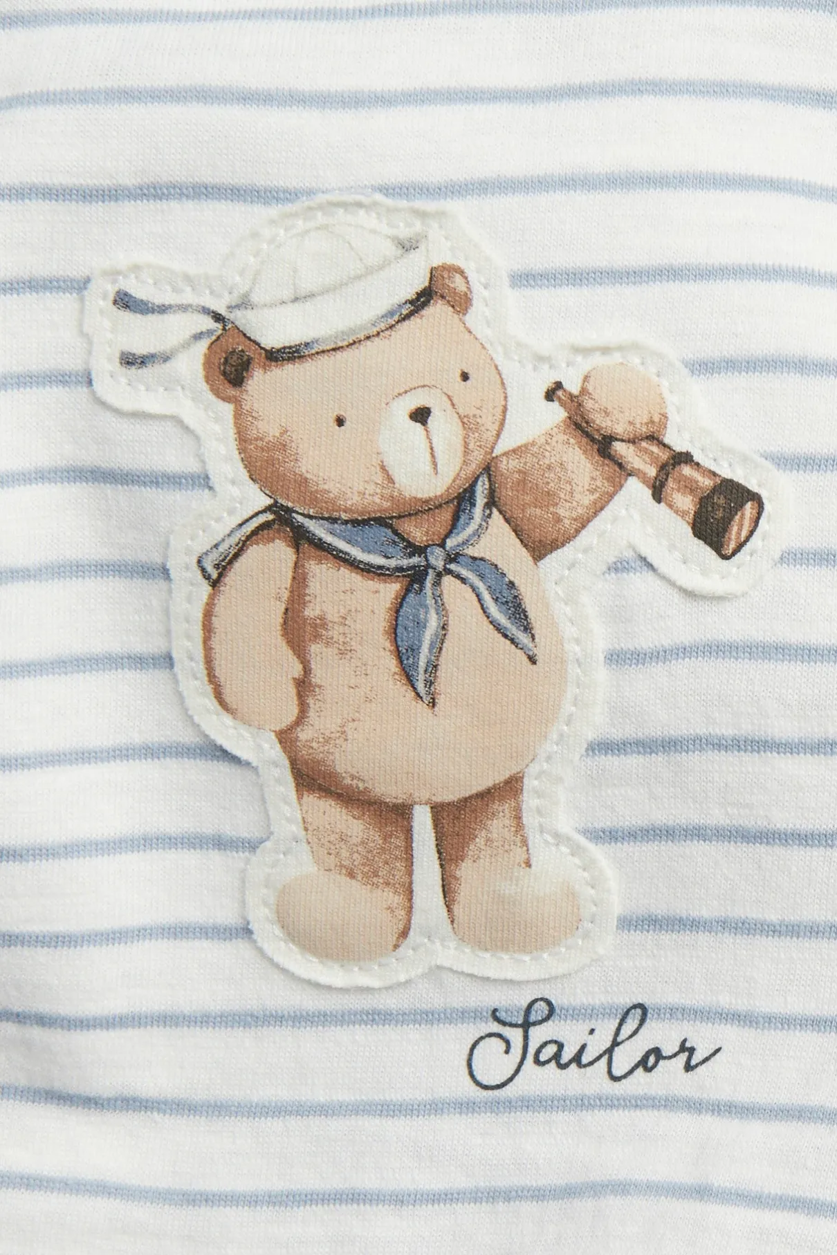 Kids striped t-shirt with teddy appliqué