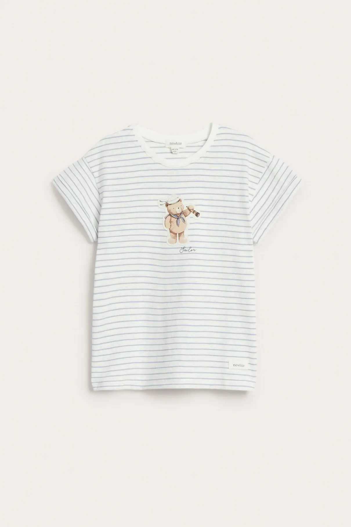 Kids striped t-shirt with teddy appliqué