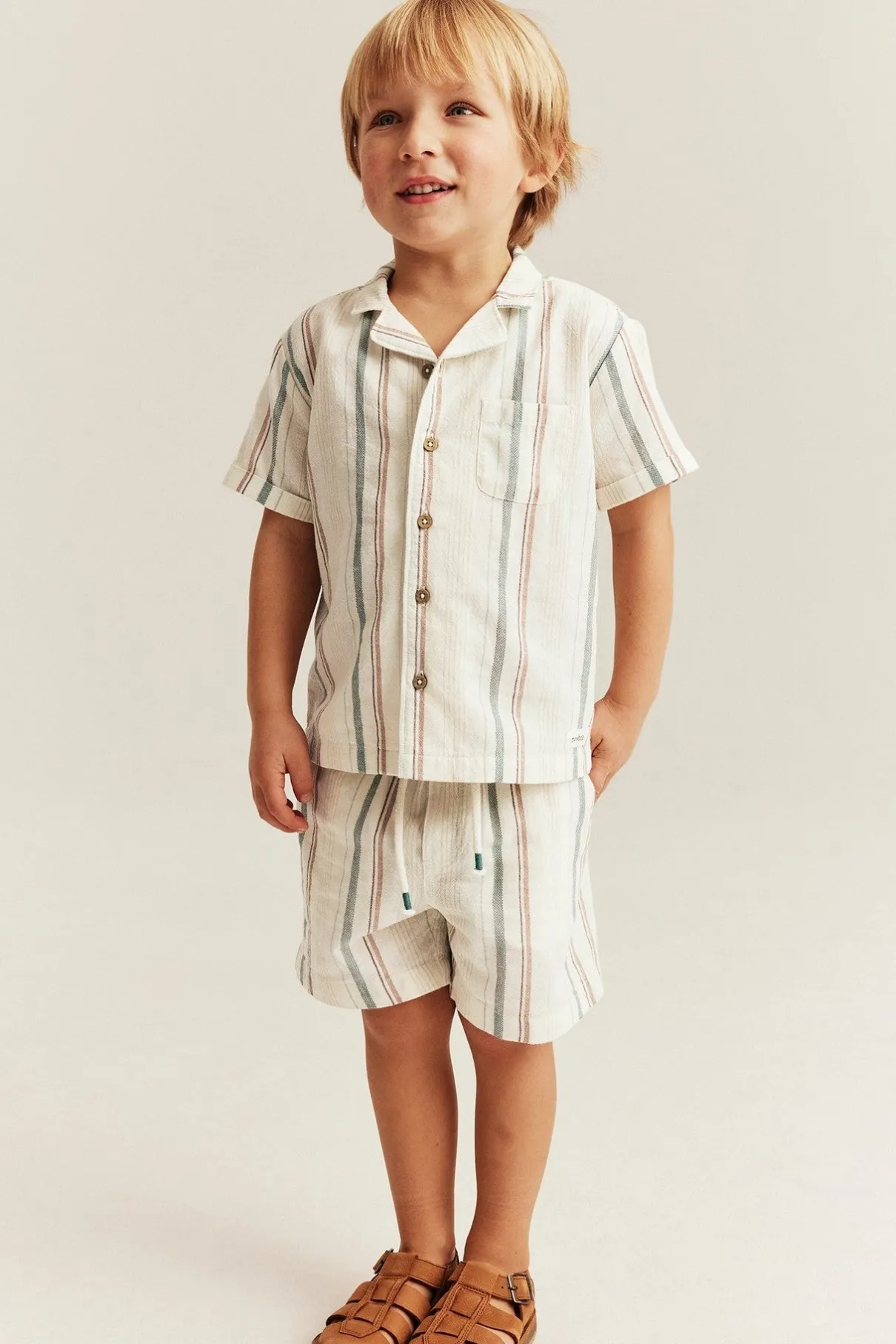 Kids striped woven shorts