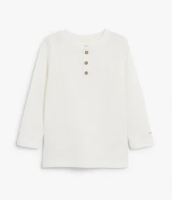 Kids white basic long sleeve top