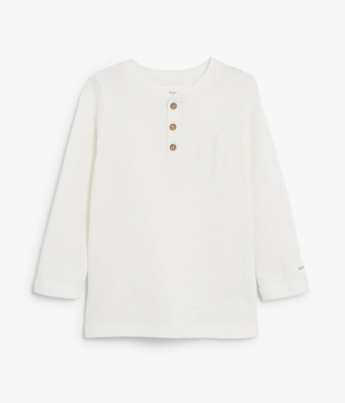 Kids white basic long sleeve top