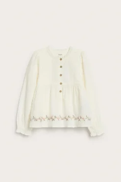 Kids’ white blouse with rose embroidery