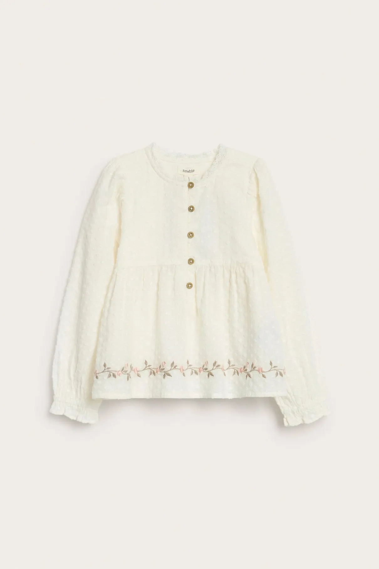 Kids’ white blouse with rose embroidery