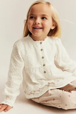 Kids’ white blouse with rose embroidery