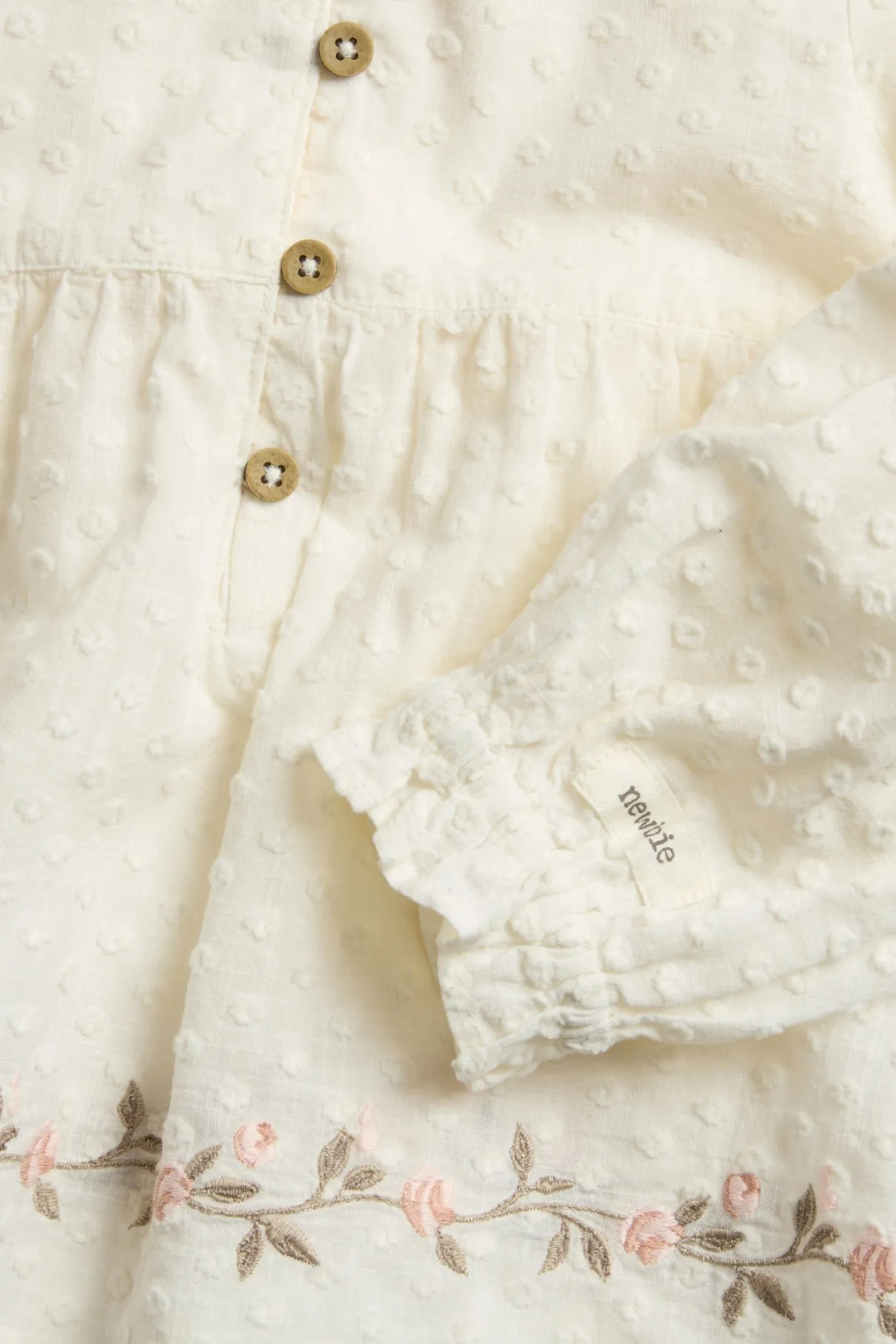 Kids’ white blouse with rose embroidery