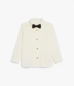 Kids white bow tie shirt