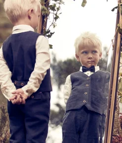 Kids white bow tie shirt