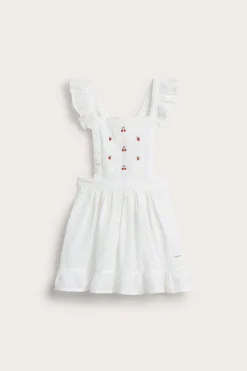 Kids´ white embroidery berry apron