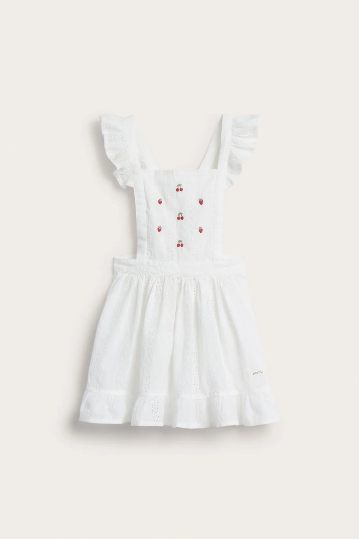 Kids´ white embroidery berry apron