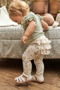 Kids white floral leather strap sandal Hällevik