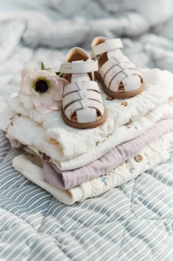 Kids white floral leather strap sandal Hällevik