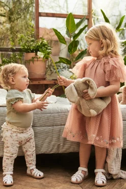 Kids white floral leather strap sandal Hällevik