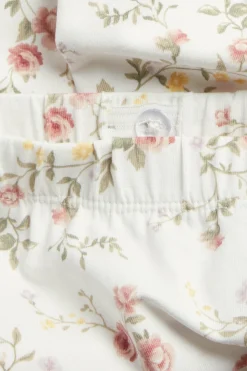 Kids white floral leggings with lace