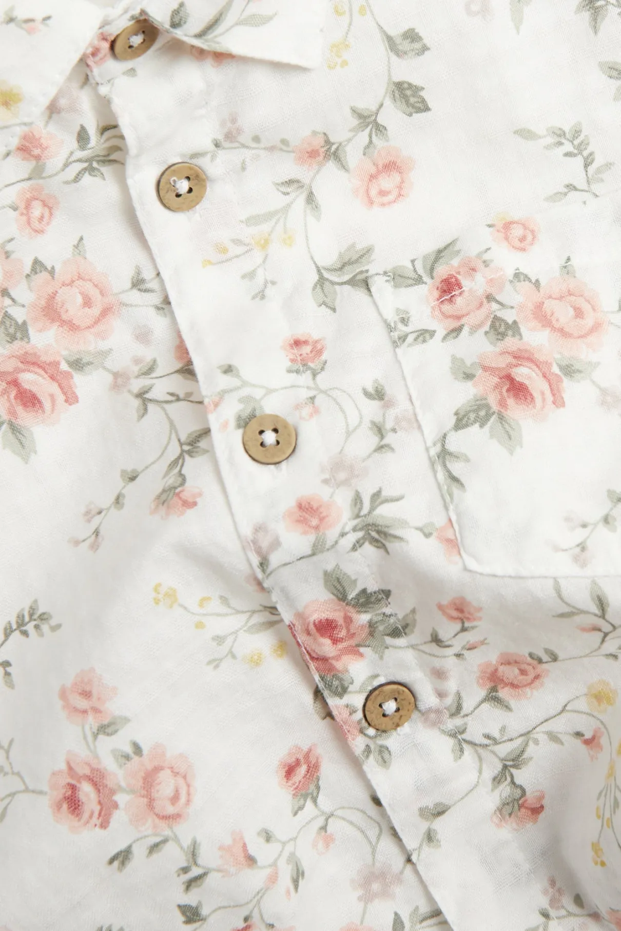Kids white floral short sleeved shirt