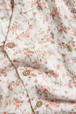 Kids white floral short-sleeve shirt