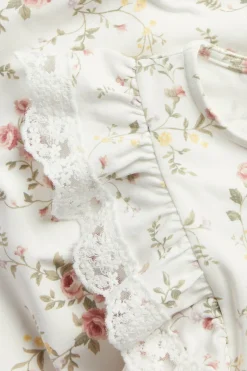 Kids white floral sleeveless dress