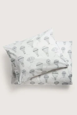 Kids white hot air balloons bedding set 140x200