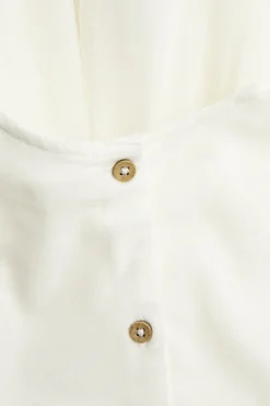 Kids white mesh dress with embroidery