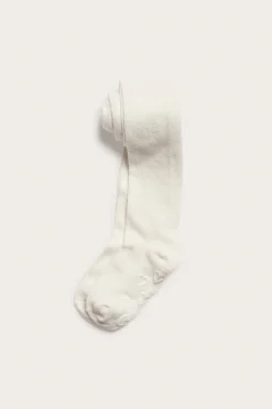 Kids' white patterned tights