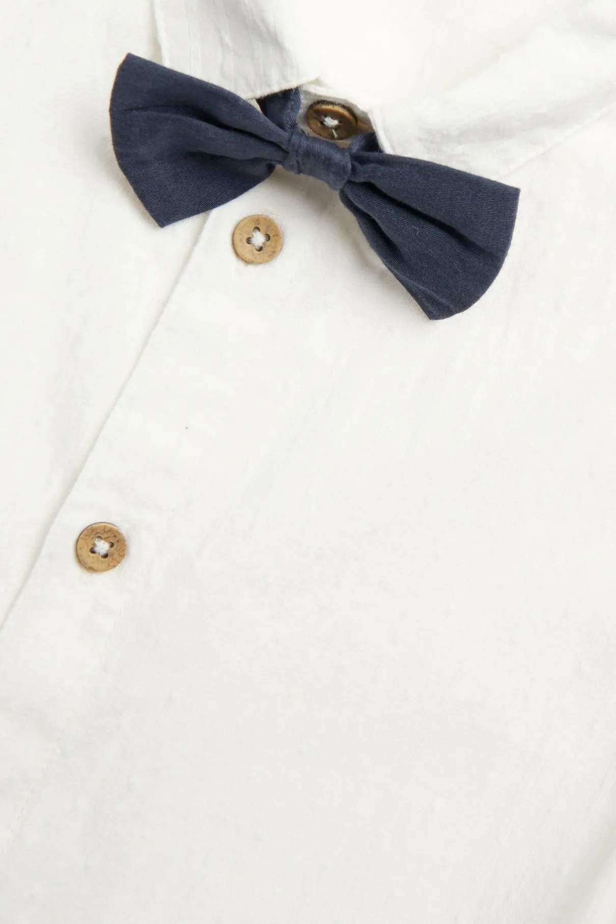 Kids white shirt with collar and bow tie