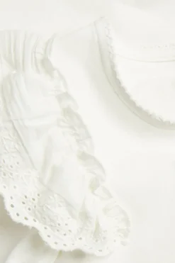 Kids white top with lace ruffle