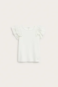 Kids white top with lace ruffle