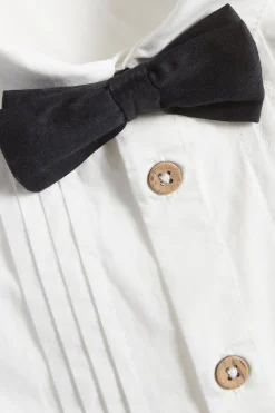 Kids white tuxedo bow tie shirt
