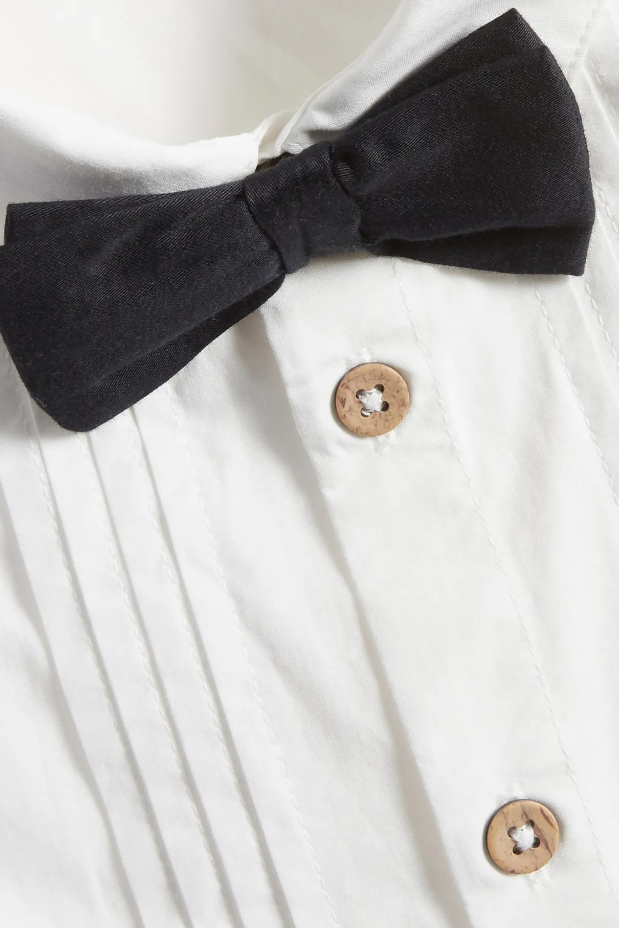 Kids white tuxedo bow tie shirt