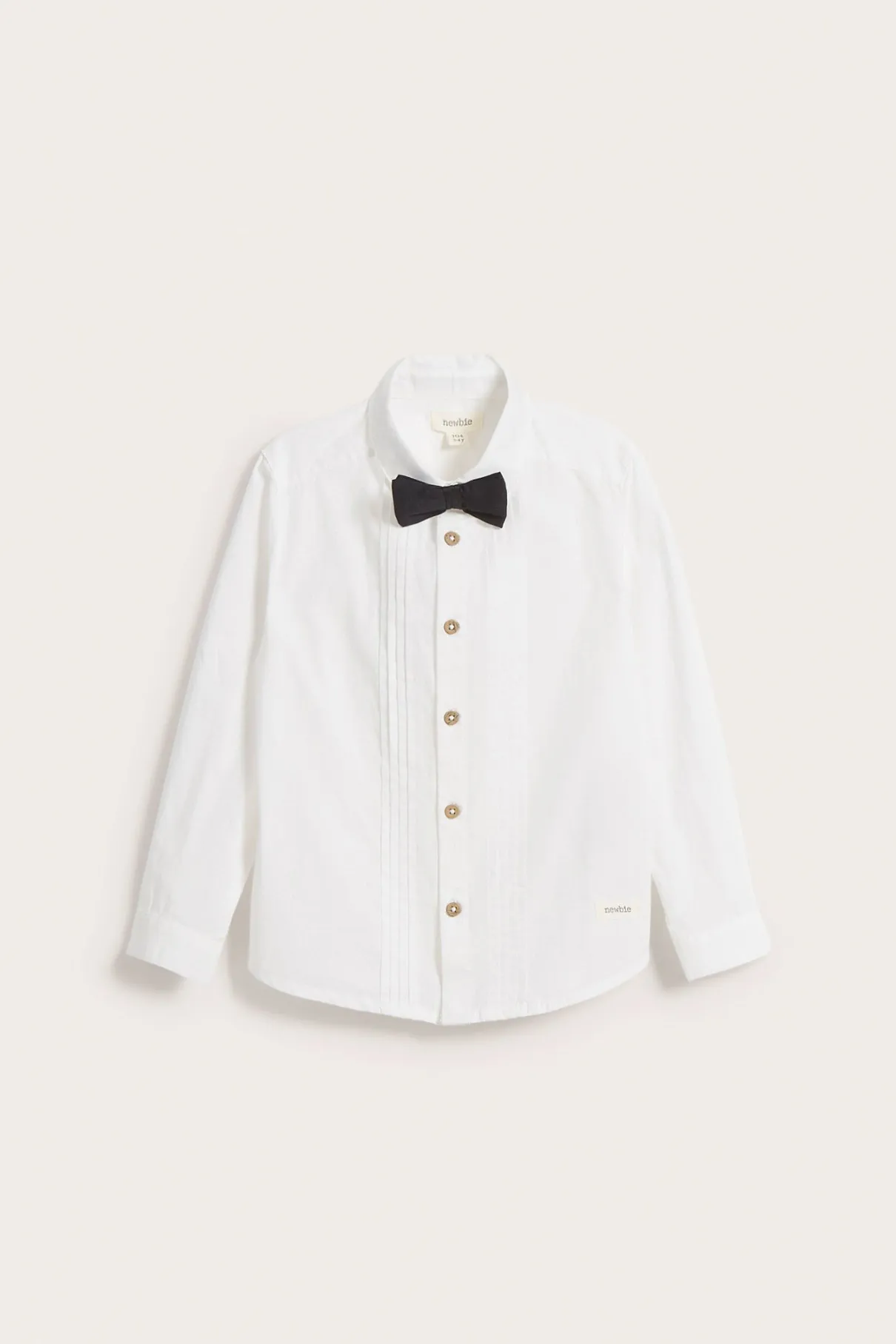 Kids white tuxedo bow tie shirt