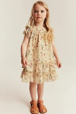 Kids wild strawberry chiffon dress