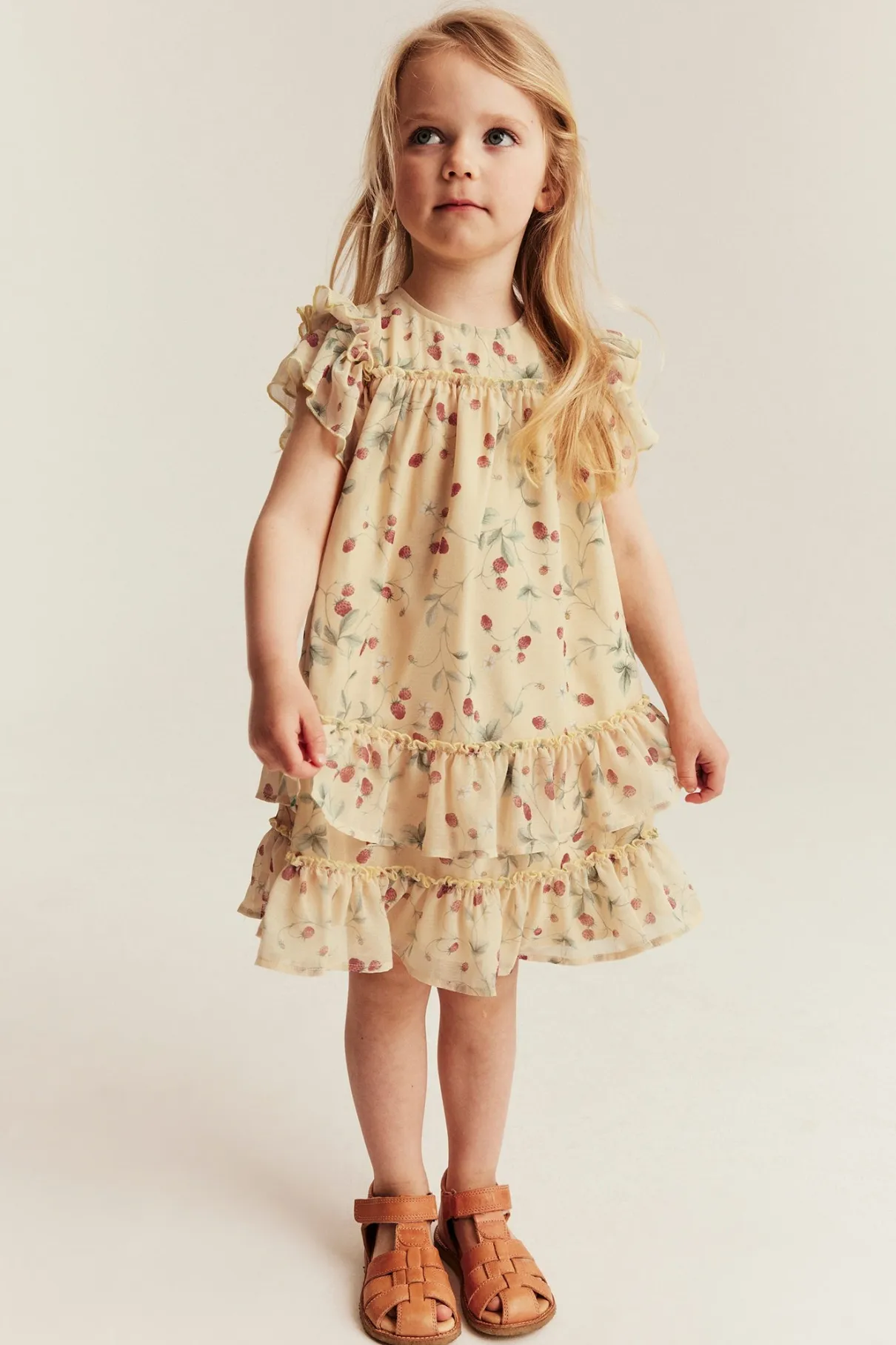 Kids wild strawberry chiffon dress