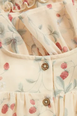 Kids wild strawberry chiffon dress