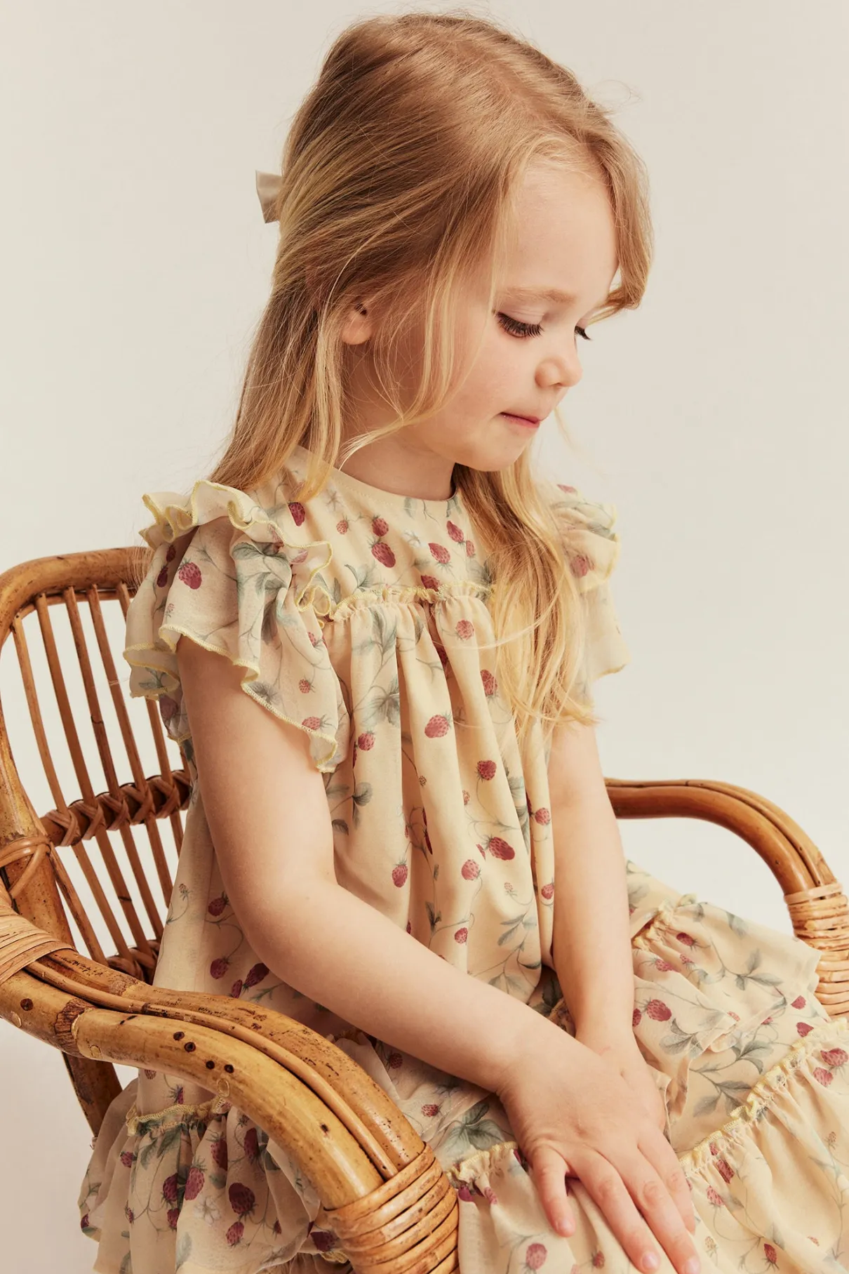 Kids wild strawberry chiffon dress