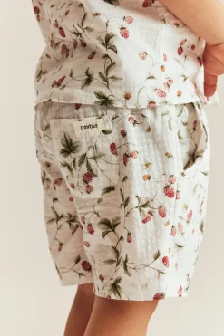 Kids wild strawberry woven shorts