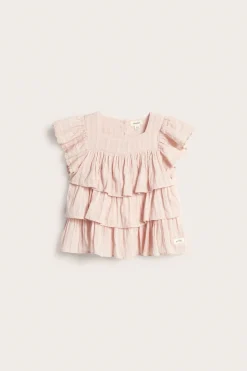 Kids woven blouse with frills