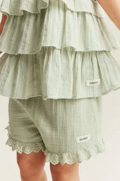Kids woven shorts with frill