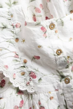 Kids woven wild strawberry dress