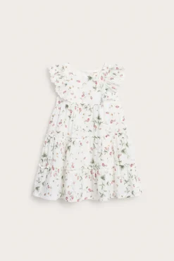 Kids woven wild strawberry dress