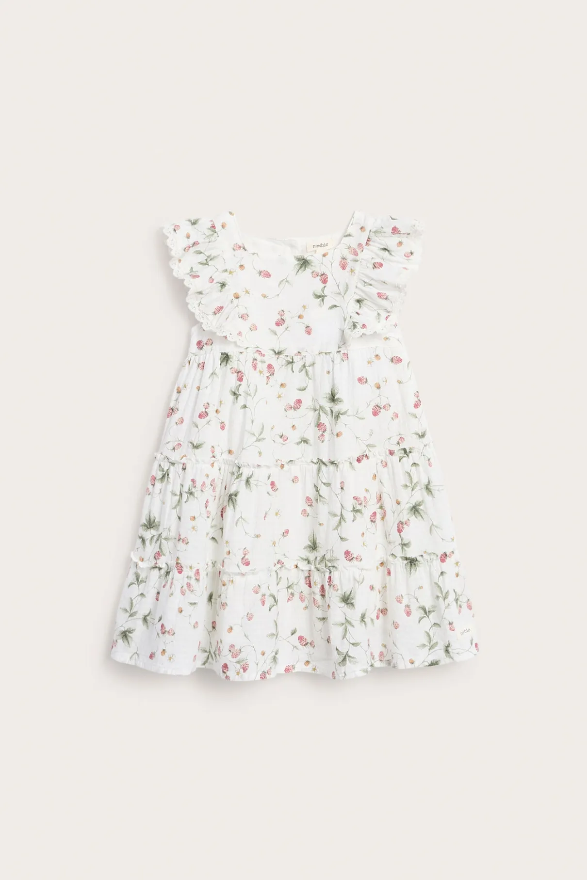 Kids woven wild strawberry dress